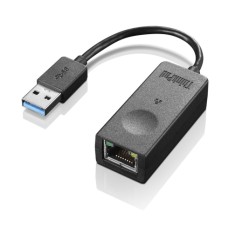 Lenovo ThinkPad  USB 3.0 to Ethernet Adapter (Full size RJ45 connector, Giga bit speed when running on USB3.0, 100M/10M adapt when running on USB2.0, Doesn’t support POE) (Reply. 4X90E51405)